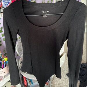 american eagle black long sleeve bodysuit